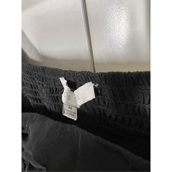 Love tree medium black midi dress women’s vacation summer dress ruched puff H218 - Picture 4 of 5